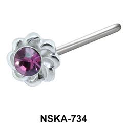 Stony Flower Silver Straight Nose Stud NSKA-734